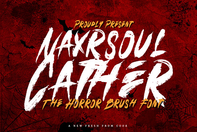 Naxrsoul Cather – Horror Brush Font blood brush cinema dark font ghost gothic halloween horror movie new old pumpkin scare scary spooky typeace typeface typography vintage