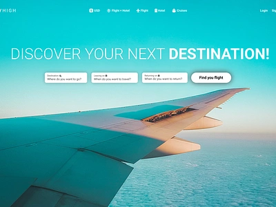 Daily UI #068 challenge dailyui destination flight search