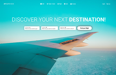 Daily UI #068 challenge dailyui destination flight search