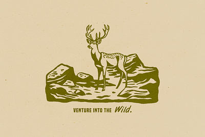 Venture into the wild adobe deer design graphic design illustration illustrator nature outdoors retro vintage wild