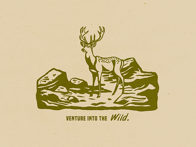 Venture into the wild adobe deer design graphic design illustration illustrator nature outdoors retro vintage wild