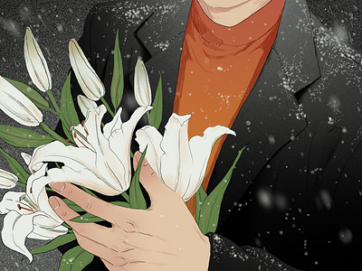 lilies adobe photoshop date editorial illustration floral illustration flowers illustration waiting