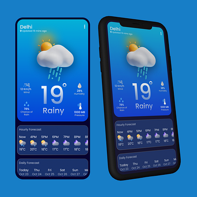 Day 3/100 - Weather Forecast App UI 3d branding graphic design ui