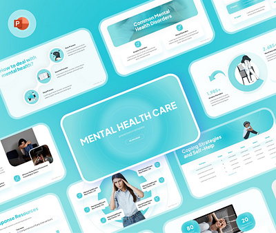 Mental Health Care Presentation Template anxiety branding clean graphic design healthcare medical modern pitch deck powerpoint presentation design template