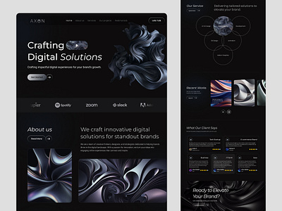 Axon - Digital Agency Website Design 🚀💻 darktheme designinspiration digitalagency moderndesign ui uidesign userexperience uxdesign webdesign webdevelopment