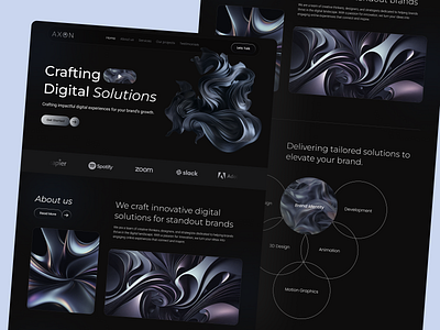 Axon - Digital Agency 🚀💻 darktheme designinspiration digitalagency moderndesign ui uidesign userexperience uxdesign webdesign webdevelopment