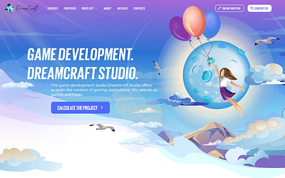 Game development studio website design 2d animation design gamedev graphic design illustration ui ux vector web design website