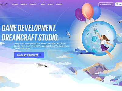 Game development studio website design 2d animation design gamedev graphic design illustration ui ux vector web design website