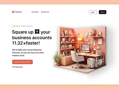 SquaredUp: Financial Freedom design minimal ui web