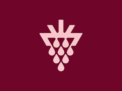 A bunch of grapes into droplets berries drink droplets grapes icon logo logo design logomark symbol wine