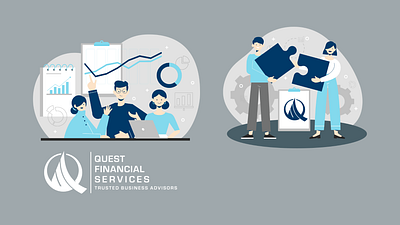 Quest Financial Website Illustrations branding graphic design illustration vector