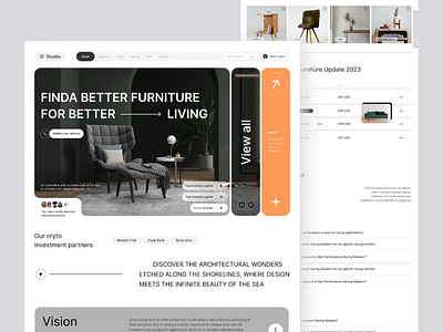 Studio Furniture - Landing page app app design branding design illustration logo mobileapp product design ui uiux