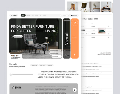 Studio Furniture - Landing page app app design branding design illustration logo mobileapp product design ui uiux