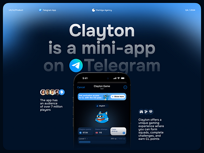 Clayton l Mobile App for Telegram l Hign UI/UX app crypto fintech graphic design mobile app mobile design telegram app ui ux ux design