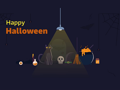 Halloween greeting animation illustration motion graphics vector