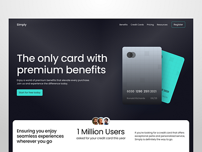 Digital Bank Card Banking Website Web Design bank app bank card bank website banking card credit card credit card payment dark mode debit card digital bank finance financial gray hero design landing page money payment ui design web design website