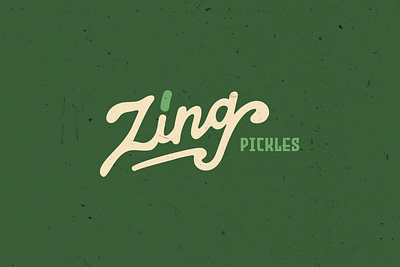 Zing Pickles adobe design graphic design illustrator lettering retro script traditional vintage wordmark