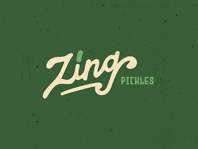 Zing Pickles adobe design graphic design illustrator lettering retro script traditional vintage wordmark