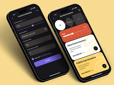 Insurance Mobile App app app design app interfaces application design best app design dark ui design list ui mobile mobile app design mobile app ui mobile ui mobile ui design mobile ux modern app ui modern ui ui ui design ui ux design ux