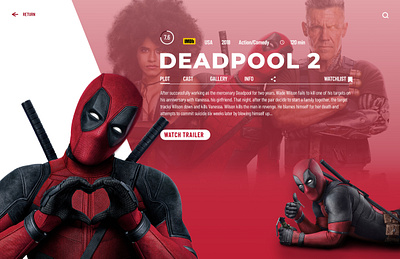 DEADPOOL Website UI Design adobe photoshop branding color design graphic design illustrator movie photoshop ui website website design