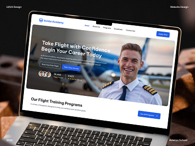 Aviation School Landing Page UI Design aerospace aviation aviation school aviation school website aviation website figma landing page landing page design landing page ui uiux website website design website ui website ui design