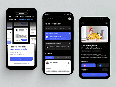 Freelancer Job - Mobile App design freelance job landingpage mobile app mobile app design mobile design mobile ui ui uidesign webdesign