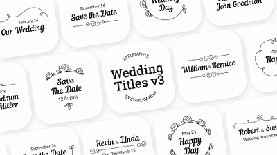 Wedding Titles v3 (AE Template) aftereffects design love married motiondesign motiongraphics romantic savethedate titles wedding