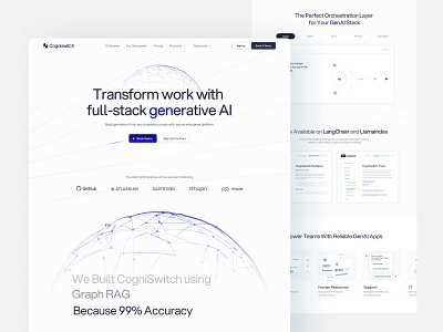 Generative AI Website Design ai ailandingpage figma genai landingai minimal ui uidesign userinterface webdesign website