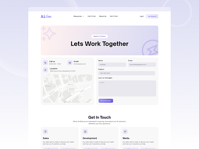 Get in touch - page design ai branding contact form contact page creative design get in touch illustration innerpage landinpage minimal product saas ui ux web website