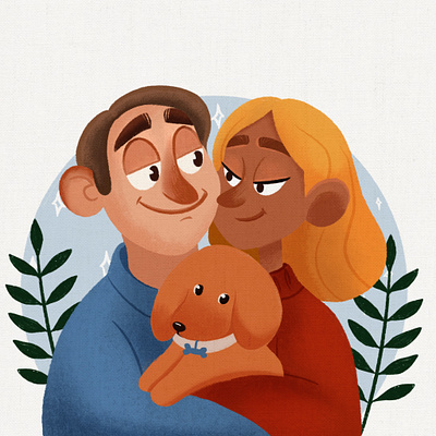 Family portrait character design illustration portrait procreate