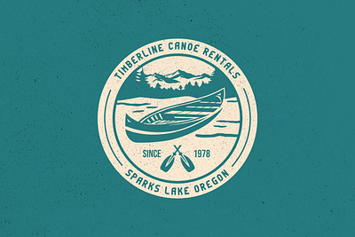 Timberline Canoe rentals adobe badge canoe design graphic design illustrator logo outdoors retro traditional vintage