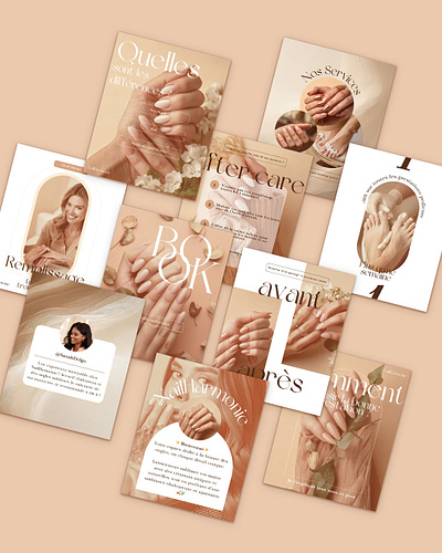 Free Beauty Salon Canva Template beauty beauty salon canva design free instagram manucure nails posts social media template ui