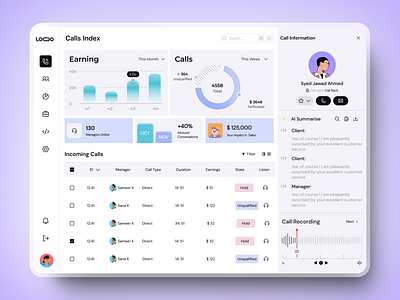 💻 Call Center Dashboard UI 💻 branding design graphic design illustration ui ux