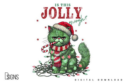 Vintage Christmas Funny Cat Sublimation 3d animation app branding design graphic design illustration logo motion graphics typography ui ux vector