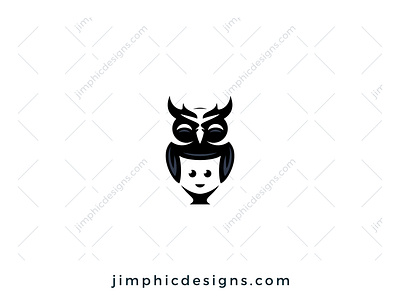 Owl Lady Logo branding design graphic design hairstyle lady logo logo design owl vector