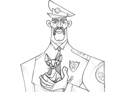 Good guy with a bad driving skill art character gartman illustration pencildrawing policeacademy sketch