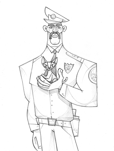 Good guy with a bad driving skill art character gartman illustration pencildrawing policeacademy sketch