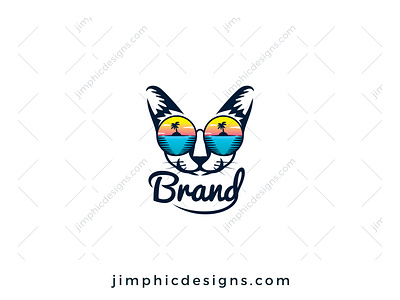 Cat Holiday Logo branding cat design graphic design holiday logo logo design tropical vector