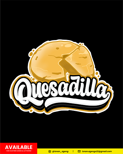 Quesadilla logo design branding calligraphy colorful lettering colorful logo design food logo hand drawn hand drawn logo illustration lettering lettering design lettering logo logotype quesadilla quesadilla logo typography