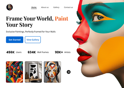 Art frame selling website landing page design figma landing page ui ux website design