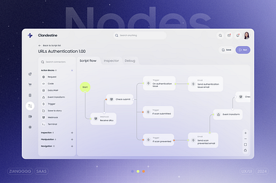 Management SaaS - Workflow Website clean dashboard flow glass gradient minimalism saas ui web app website