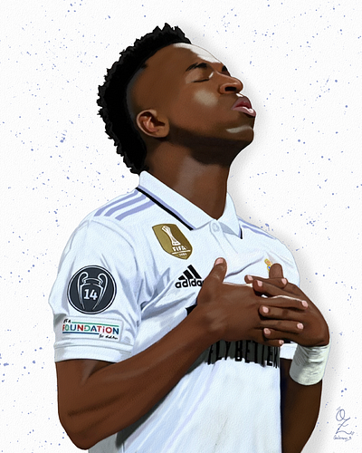 Vinicius Jr Portrait Fanart by Oz Galeano art arte brazil color design dibujo digitalart drawing fanart football futbol illustration ozgaleano portrait real madrid retrato vini