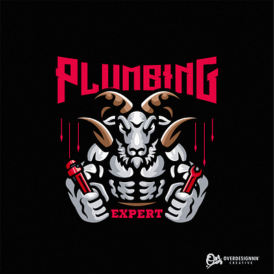 Goat Plumbing Logo branding design goat plumbing logo graphic design identity illustration logo logos plumbing logo tshirt vector