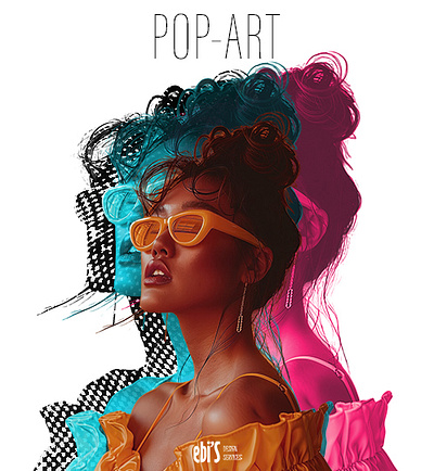 POP ART Poster Design art branding design girl graphic design illustration logo photoshop popart poster vector visual design