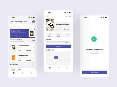 Library App design minimal minimalist ui ux