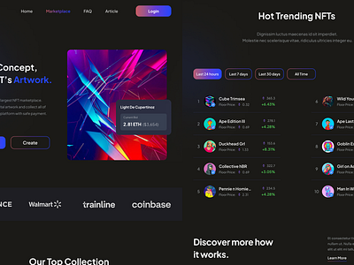 Nefthi - NFT Marketplace Website UI Kit branding design featured figma like marketplace nft premium uikit responsive trending ui uikit website