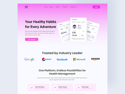 Landing Page Hero Section Design branding design graphic design hero section illustration landing page logo typography ui ux vector