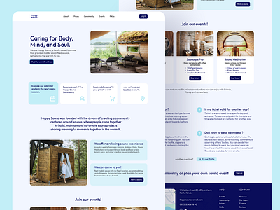 Happy Sauna Home page design brand identity branding design graphic design home page identity sauna scandi ui ux web