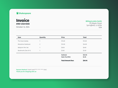 Daily UI #046 - Invoice 046 books daily ui daily ui 046 design invoice ui ui design ux ux design