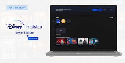 Case Study: Playlist Feature for Disney+ Hotstar case study creative thinking disney hotstar figma hotstar improvement problem solving product redesign ux